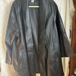Madison & Max Black Swing Leather Jacket 2x